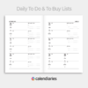 2022 Calendar - Daily Lists