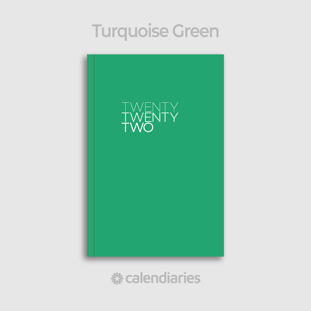 Turquoise Green Cover / Twenty Twenty Two 2022 Calendar Diary
