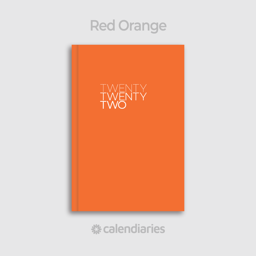 Red Orange Cover / Twenty Twenty Two 2022 Calendar Diary
