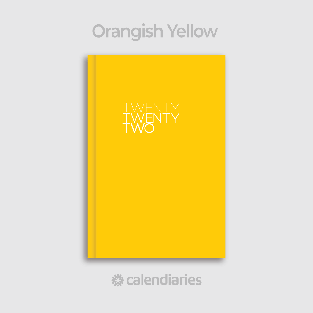 Orangish Yellow Cover / Twenty Twenty Two 2022 Calendar Diary