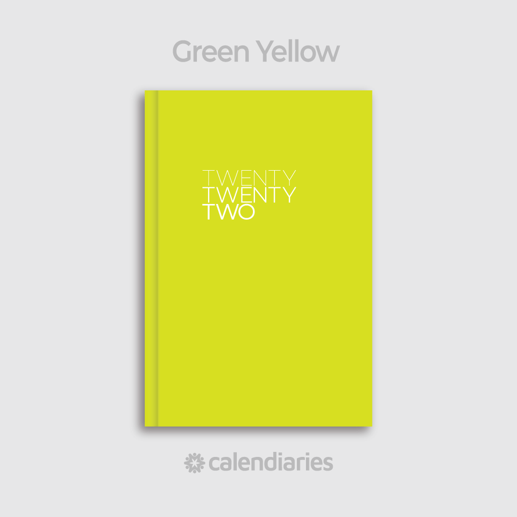 Green Yellow Cover / Twenty Twenty Two 2022 Calendar Diary