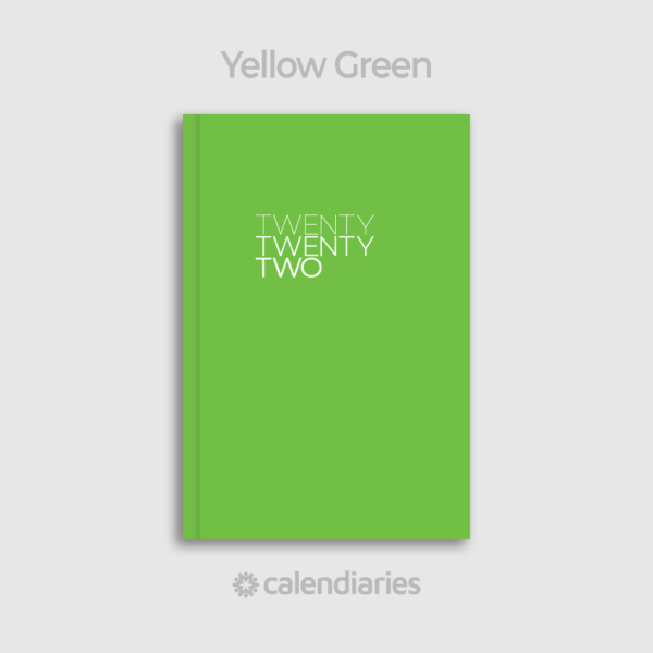 Yellow Green Cover / Twenty Twenty Two 2022 Calendar Diary