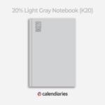 20% Light Gray Wide Ruled Notebook - Calendiaries