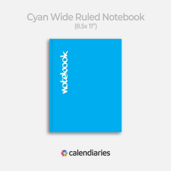 Cyan Matte Cover Wide Ruled Notebook, Composition Notebook, Comp Books, Journal, Lab Notes, Writing Book, 100 Sheets, Double Sided, 200 Pages, 8.5x11 inches