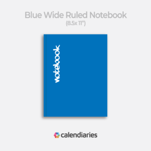 Blue Matte Cover Wide Ruled Notebook, Composition Notebook, Comp Books, Journal, Lab Notes, Writing Book, 100 Sheets, Double Sided, 200 Pages, 8.5x11 inches