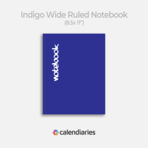 Indigo Matte Cover Wide Ruled Notebook, Composition Notebook, Comp Books, Journal, Lab Notes, Writing Book, 100 Sheets, Double Sided, 200 Pages, 8.5x11 inches