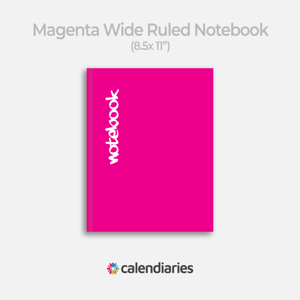 Magenta Matte Cover Wide Ruled Notebook, Composition Notebook, Comp Books, Journal, Lab Notes, Writing Book, 100 Sheets, Double Sided, 200 Pages, 8.5x11 inches