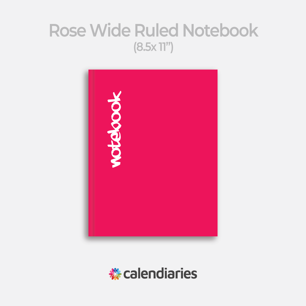 Rose Red Matte Cover Wide Ruled Notebook, Composition Notebook, Comp Books, Journal, Lab Notes, Writing Book, 100 Sheets, Double Sided, 200 Pages, 8.5x11 inches
