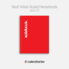 Red Matte Cover Wide Ruled Notebook, Composition Notebook, Comp Books, Journal, Lab Notes, Writing Book, 100 Sheets, Double Sided, 200 Pages, 8.5x11 inches