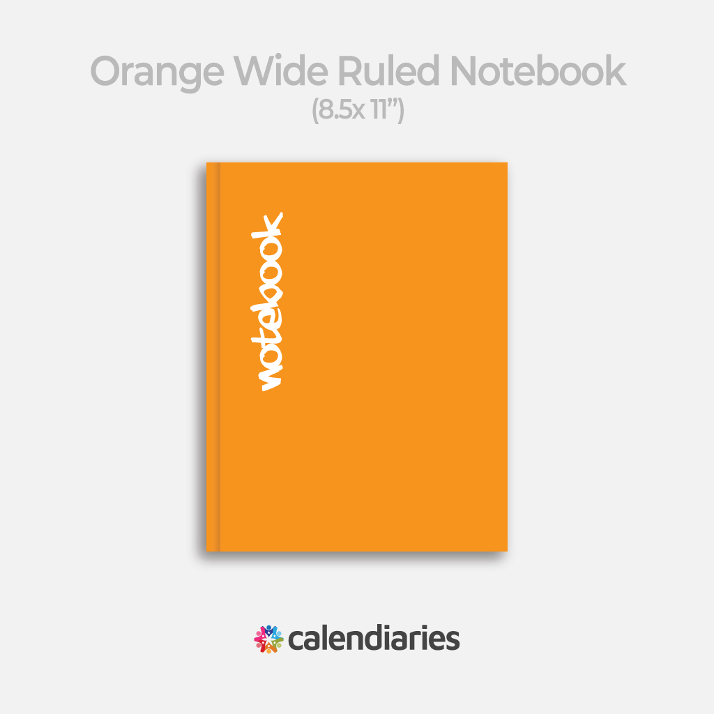Orange Matte Cover Wide Ruled Notebook, Composition Notebook, Comp Books, Journal, Lab Notes, Writing Book, 100 Sheets, Double Sided, 200 Pages, 8.5x11 inches
