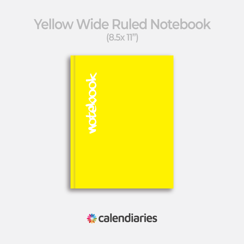 Yellow Matte Cover Wide Ruled Notebook, Composition Notebook, Comp Books, Journal, Lab Notes, Writing Book, 100 Sheets, Double Sided, 200 Pages, 8.5x11 inches