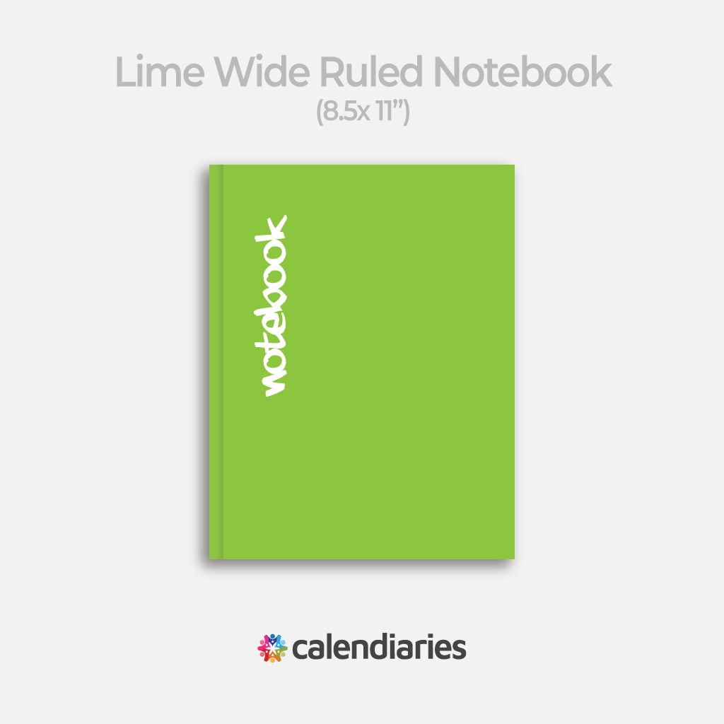 Lime Green Matte Cover Wide Ruled Notebook, Composition Notebook, Comp Books, Journal, Lab Notes, Writing Book, 100 Sheets, Double Sided, 200 Pages, 8.5x11 inches