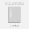 Light Gray Sketchbook Matte Cover Unruled Notebook, Composition Notebook, Comp Books, Journal, Lab Notes, Writing Book, 100 Sheets, Double Sided, 200 Pages, 8.5x11 inches