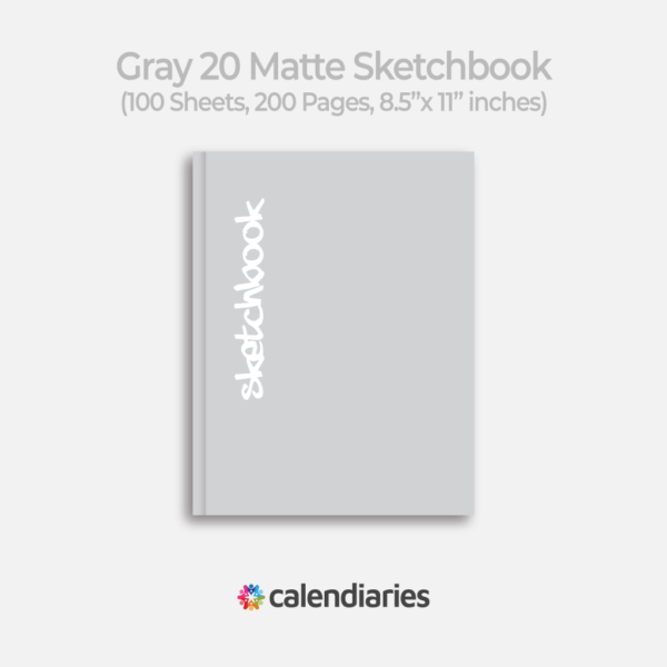 Light Gray Sketchbook Matte Cover Unruled Notebook, Composition Notebook, Comp Books, Journal, Lab Notes, Writing Book, 100 Sheets, Double Sided, 200 Pages, 8.5x11 inches