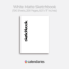 White Sketchbook Matte Cover Unruled Notebook, Composition Notebook, Comp Books, Journal, Lab Notes, Writing Book, 100 Sheets, Double Sided, 200 Pages, 8.5x11 inches