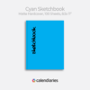 Cyan Sketchbook Matte Cover Unruled Notebook, Composition Notebook, Comp Books, Journal, Lab Notes, Writing Book, 100 Sheets, Double Sided, 200 Pages, 8.5x11 inches
