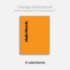 Orange Sketchbook Matte Cover Unruled Notebook, Composition Notebook, Comp Books, Journal, Lab Notes, Writing Book, 100 Sheets, Double Sided, 200 Pages, 8.5x11 inches