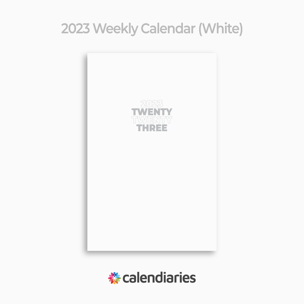 2023 Planner White Cover